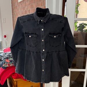 Coco + Carmen Charcoal Button-Up Jacket